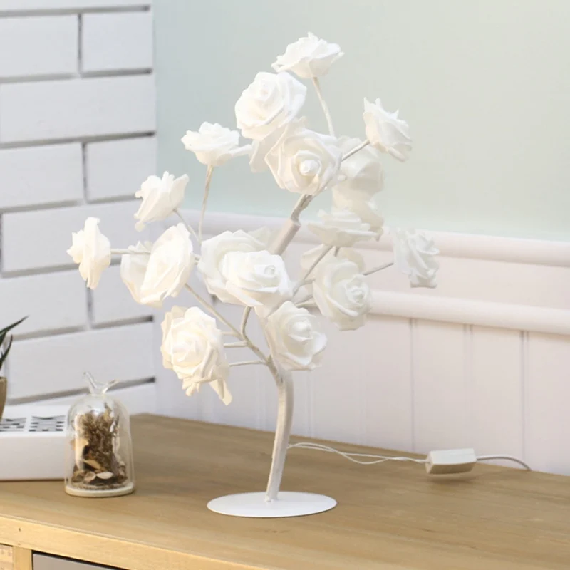 

LED Garland Artificial Flower Lights Foam Rose Fairy Lights For Valentine's Day Gifts For Girlfriend Table Lamps Weddings Decor
