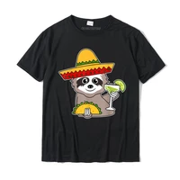 sloth drinking margarita cinco de mayo party shirt tee t shirt tshirts for men birthday tops tees brand printed cotton