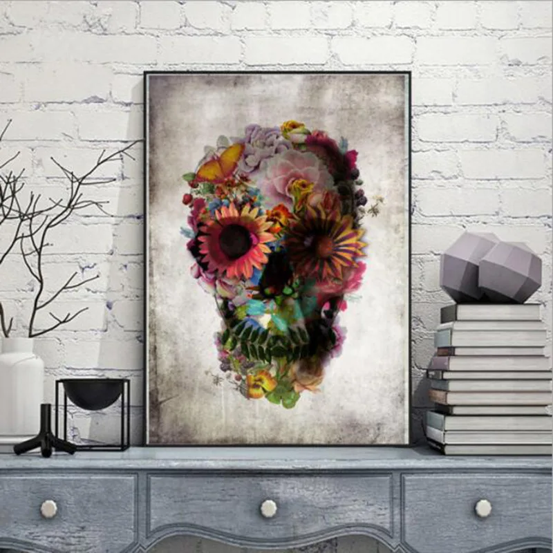 Постер Dod с изображением цветов черепа украшение в скандинавском стиле для сада