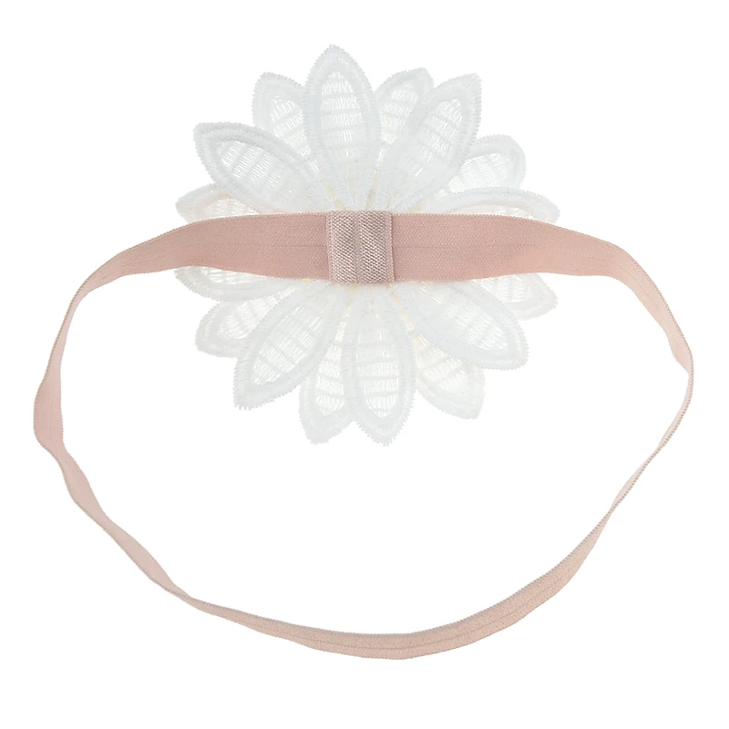 Женская Цветочная повязка на голову розовая белая с цветами для маленьких