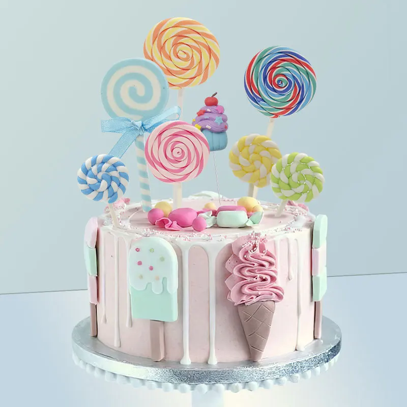 

Creative Lollipop Cake Topper Happy Birthday Party Decor Kids Boy Girl Birthday Lollipop Cake Decor 1st Birthday Cupcake Toppers