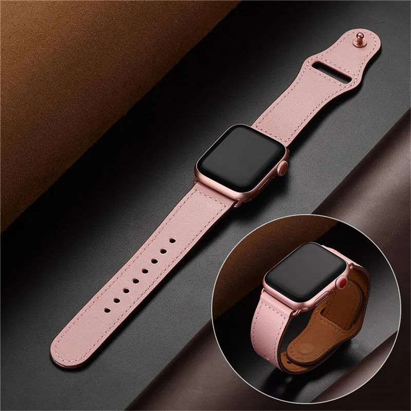 Белая слоновая кость кожаный ремешок для Apple Watch Series 4 44 мм 40 42 38 браслет iWatch 1 2 3