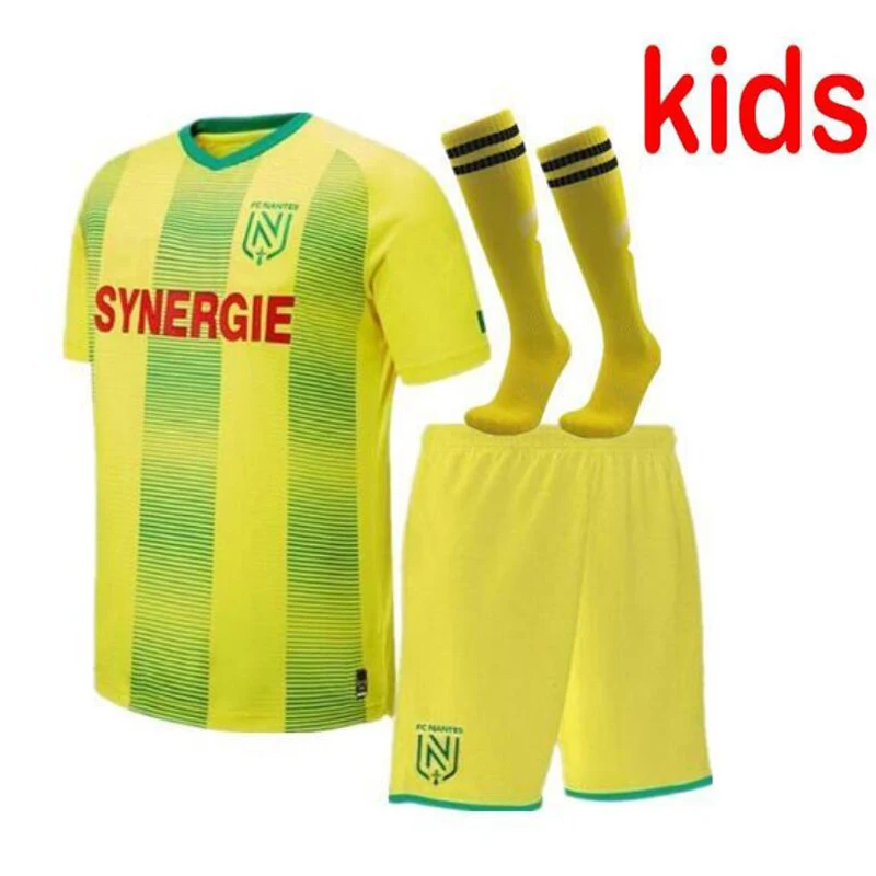 

Kids kit 20 21 Nantes Shirts Home Maillot 2020 2021 SIMON LOUZA A TOURE BLAS COCO COULIBALY Maillot De Foot