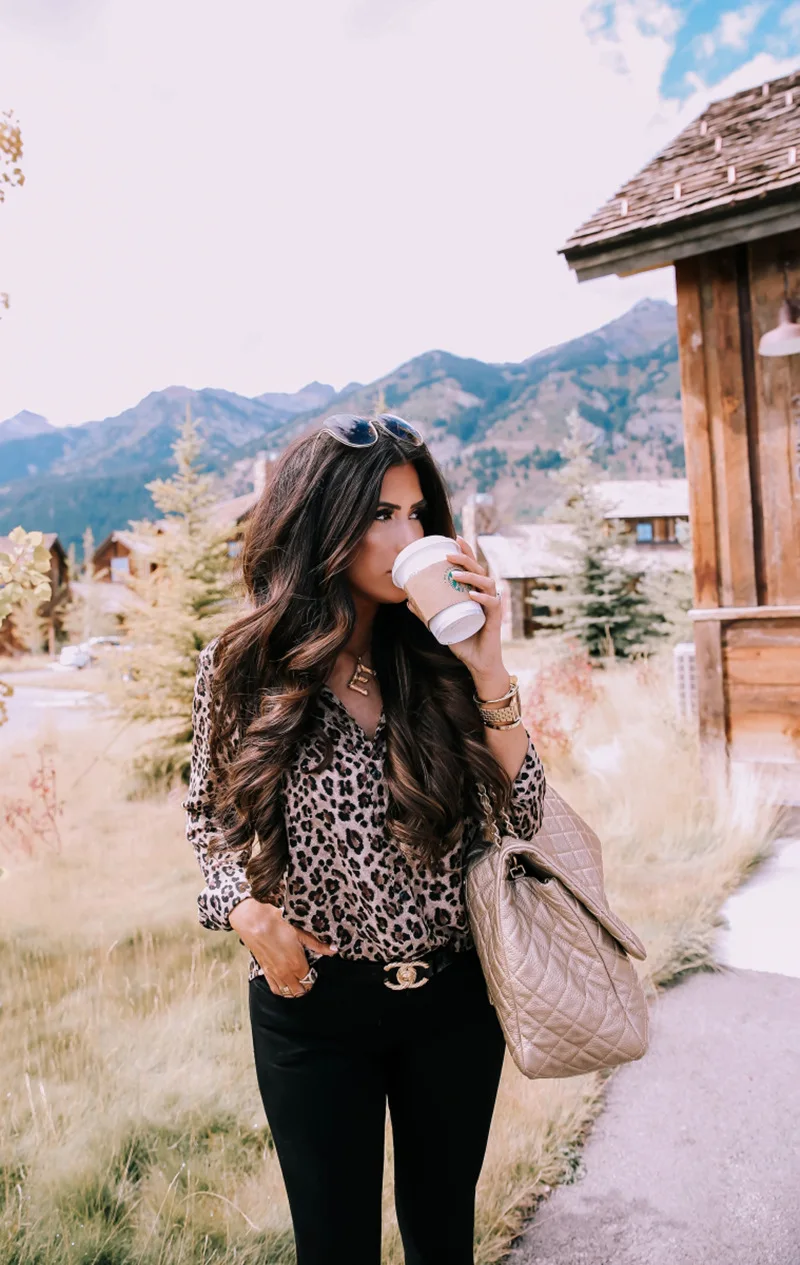 

6-color Spring and Autumn 2021 Fashion Printed Leopard Button Women's Long Sleeve Shirt Office Lady