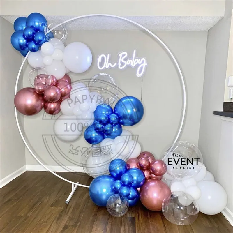 

87pcs Chrome Rose Pink Latex Balloon Set White Blue Balloons Arch Garland Kit Wedding Party Decors Birthday Air Globos Supplies