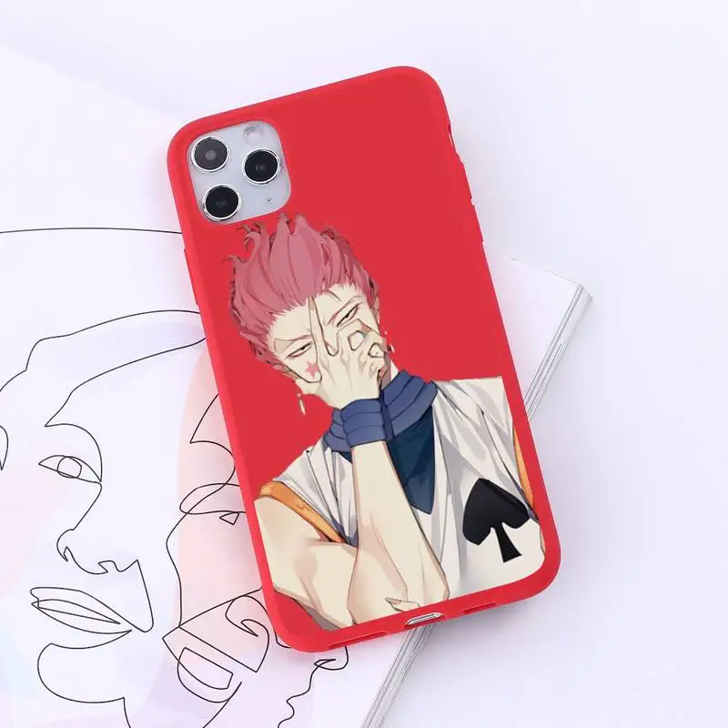 

Hisoka Anime Hunter X hunter Phone Case Red Candy Color for iPhone 6 7 8 11 12 s mini pro X XS XR MAX Plus