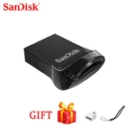 Двойной Флеш-накопитель SanDisk USB 3,1 флеш-накопитель Ultra Fit 32 ГБ флэш-накопитель 64Гб флеш-накопитель 128 ГБ 256 130 МБс. 16 Гб мини U диск для ПКТетрадь