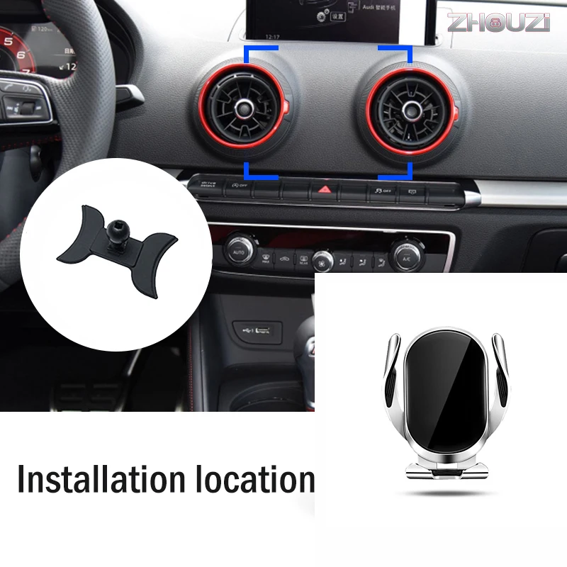 car wireless charger car mobile phone holder mounts gps stand bracket for audi a3 s3 8v 2014 2020 auto accessories free global shipping