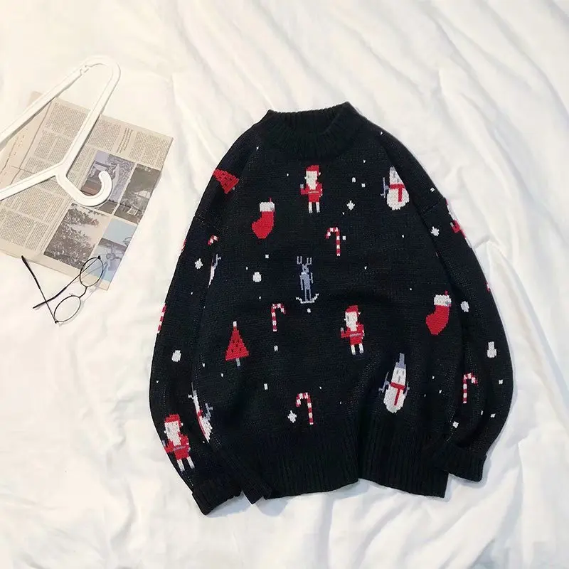 

Christmas Sweater Mens 2020 Winter New Loose Large Size Wool Couple Christmas Sweater O-neck Men Pullover Sweaters Jersey Hombr