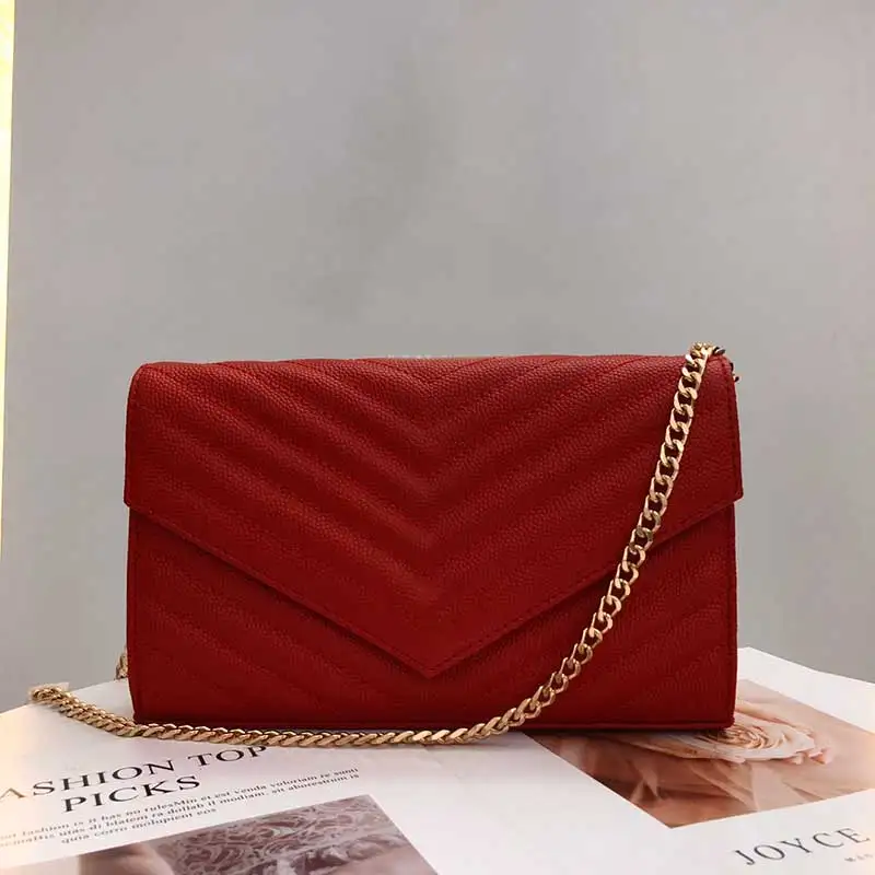 

red Designer Famous message crossbody bag Women's shoulder small fashion bag leather 100% Famous women brand handbags 2021