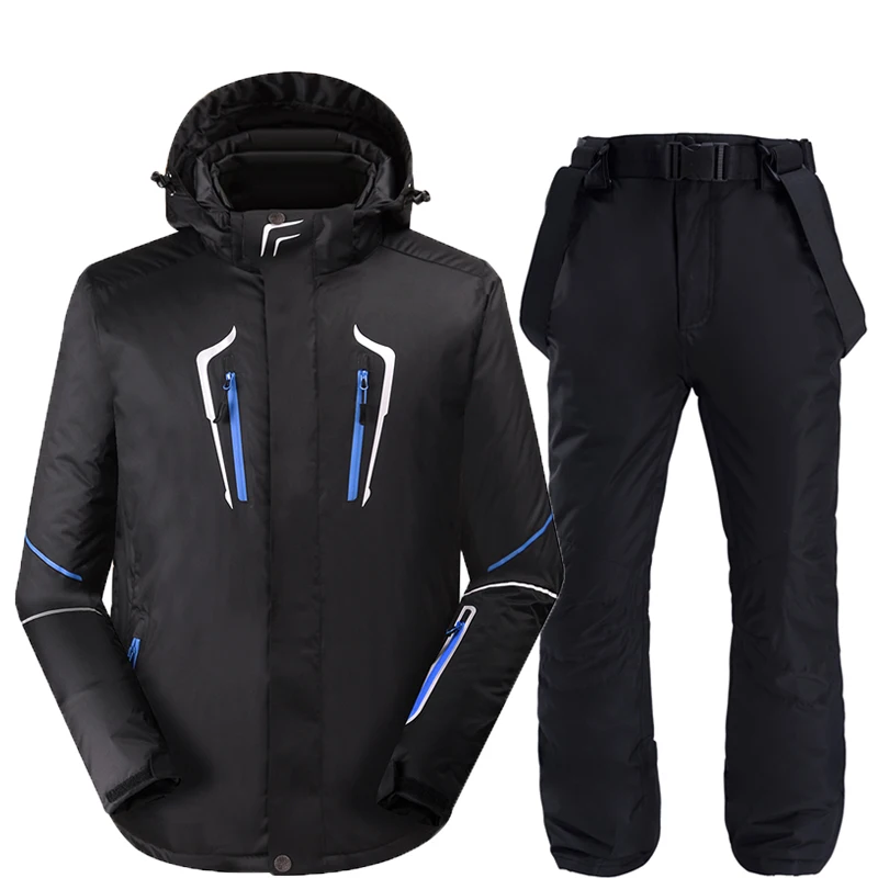 Брендовый лыжный костюм для мужчин зимний комплект одежды толстая