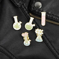 cute daisy flower plant bottle cartoon brooch bag clothes lapel enamel pin badges jewelry gifts for friends women accessories