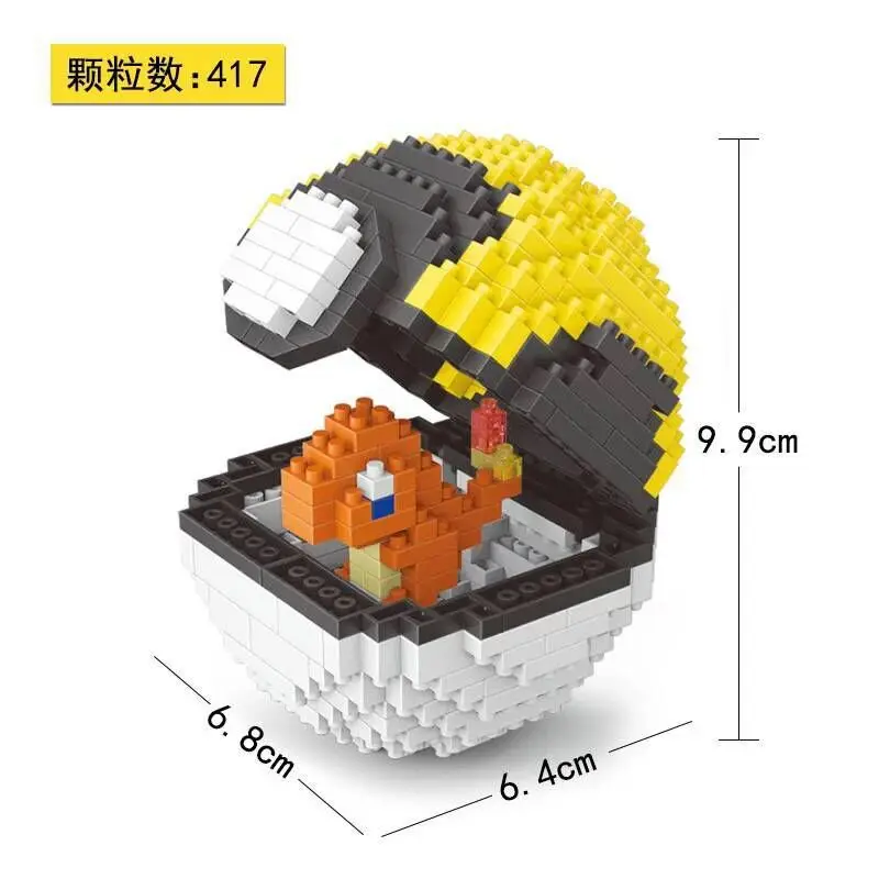 Takara Tomy Покемон маленькие частицы вставки блоки эльф Пикачу мяч мультфильм Аниме