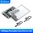 ORICO DIY Портативный твердотельный накопитель 2,5 дюймов SATA SSD с SATA прозрачный чехол USB 3,1 Gen2 Type C 10 Гбитс внешний жесткий диск