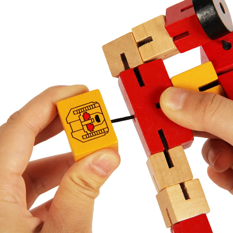 

Wooden Transformer Robot Transfigure Figure Puzzle Car Boys Creative Educational Fun Toys For Children Kids Christmas Gift