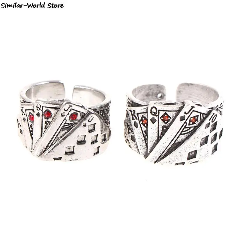 Кольцо из нержавеющей стали с изменяемым размером в виде игральной карты кольца