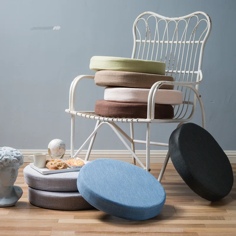 

Thickened Chair Cushion Modern Simple Linen Soft Square Round Living Room Sponge Cushion Home Bedroom Tatami Cushion Pillow