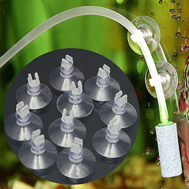 

10pcs Rubber Aquarium Fish Tank Suction Cup Sucker Holders for Air Line Tube Hose Pump