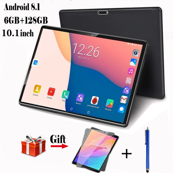 Планшет на Android 8 1 6 ГБ + 128 Гб IPS 10 дюйма GPS 2560*1600 две SIM карты планшет с двумя камерами