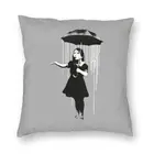 Бэнкси дождь Наволочка на подушку размером 45*45, декоративная домашняя декоративная печать с принтом 