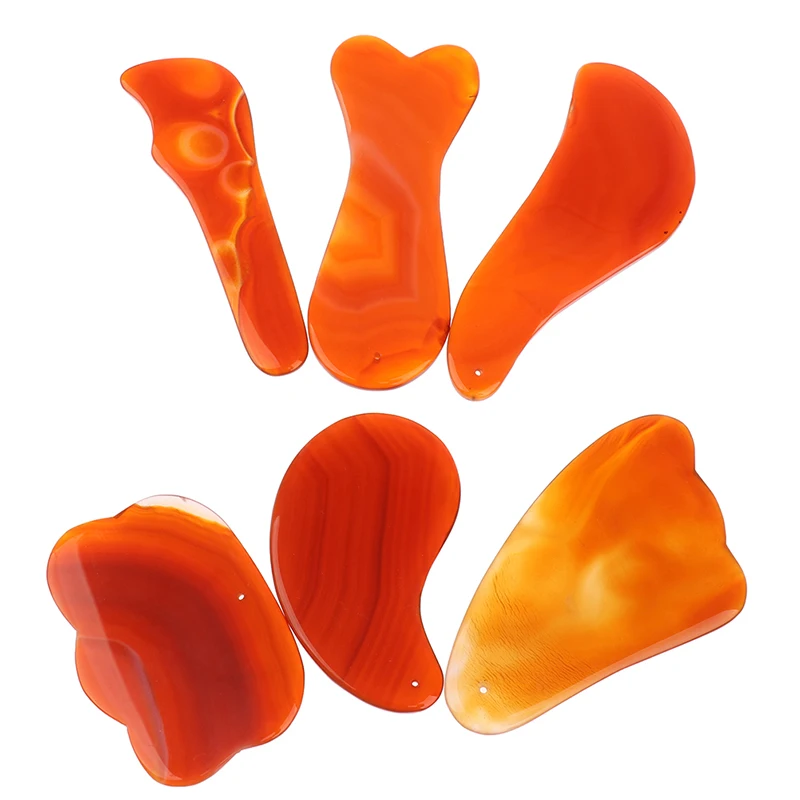 Red Onyx Scraper Guasha Jade Massager For Face Natural Gouache Stone Gua Sha Facial Massage Tool | Красота и здоровье