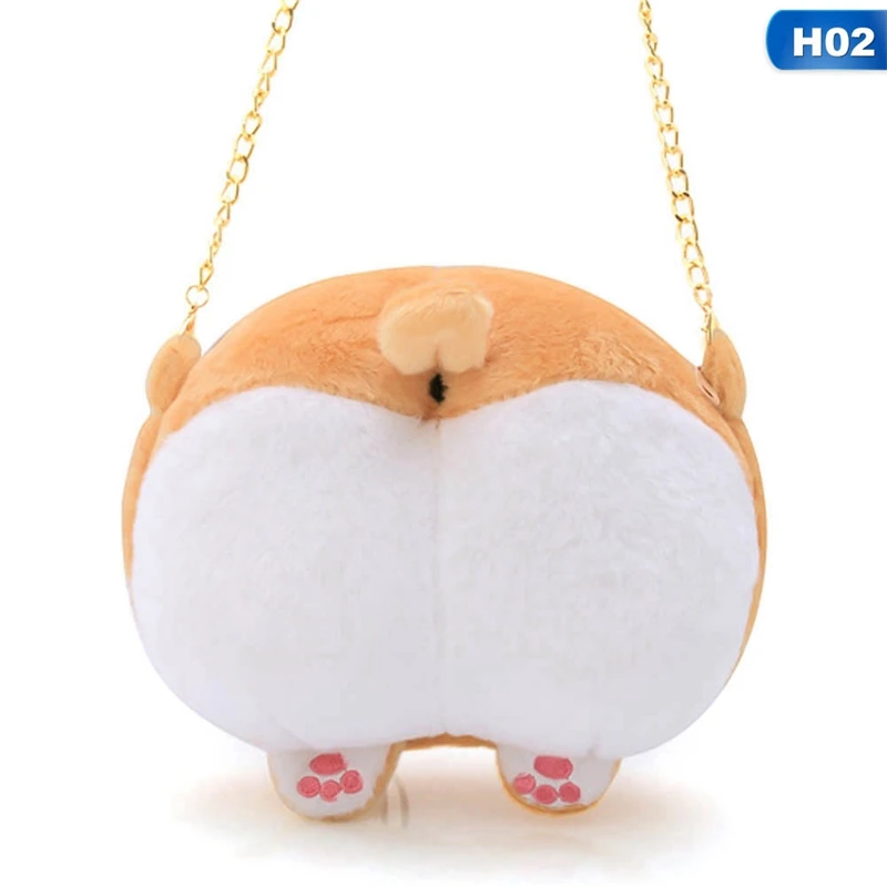 Симпатичная плюшевая сумка для женщин Дамский кошелек через плечо с хвостом