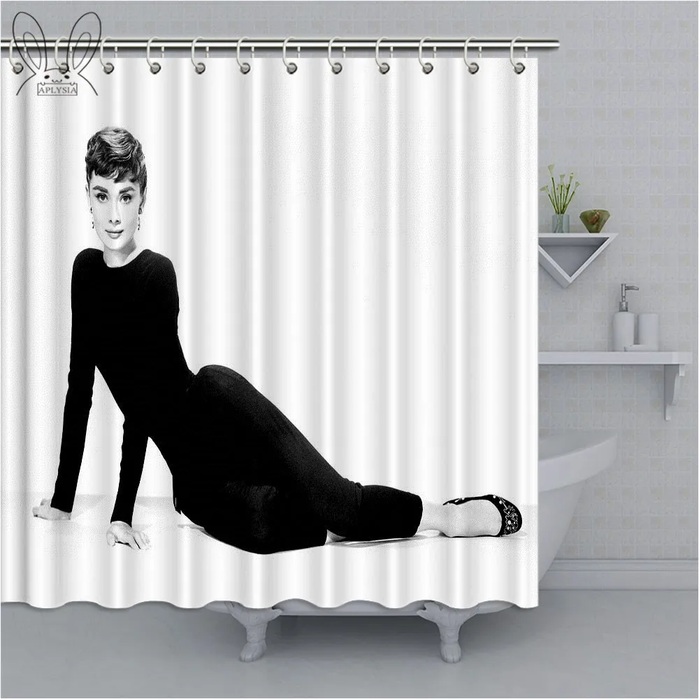 Классическая черно белая фотозанавеска для душа водонепроницаемая декоративная