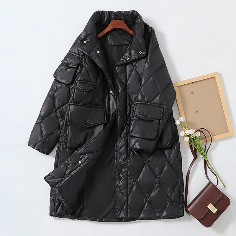 Зимняя пуховая куртка Janveny женские длинные парки новинка 2020 женское пуховое