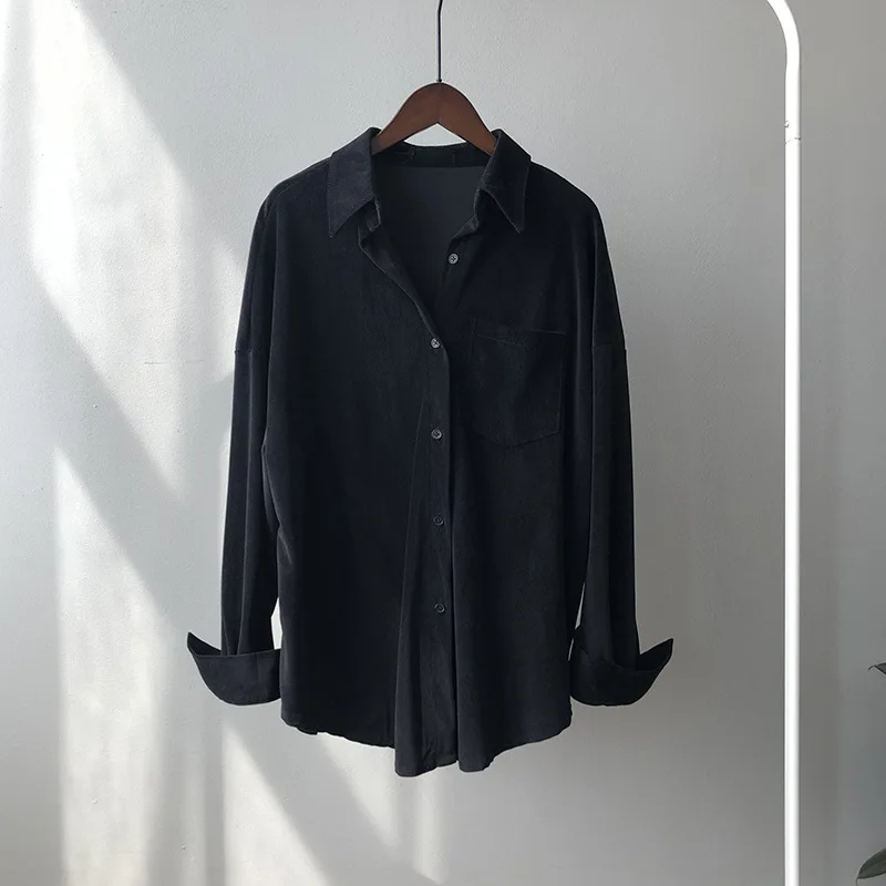 

New Korean Style Loose Shirt Women Temperament Casual Style Long-sleeved Shirt