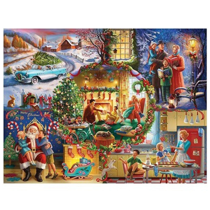 

Full Round Drill Diamond Painting "Christmas Characters" Embroidery Cross Stitch Home Decor