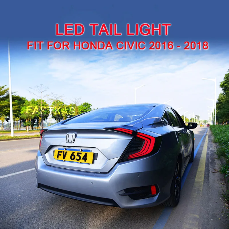 1 пара светодиодный задний фонарь светильник в сборе для Honda Civic 2016 2017 2018 левый и