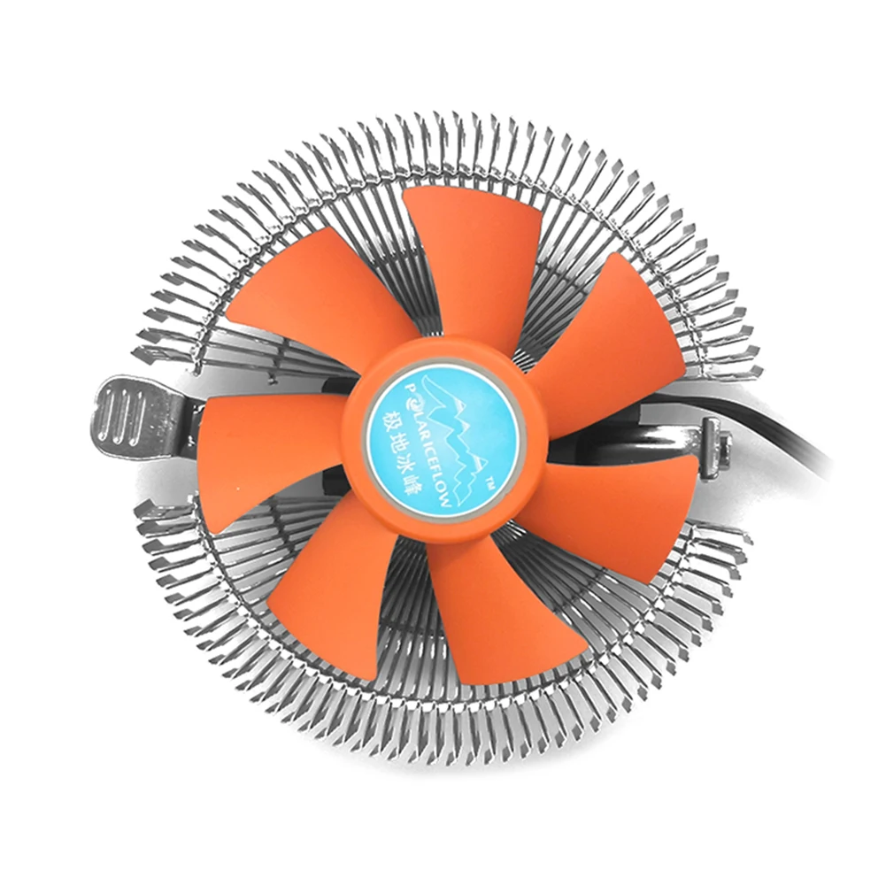 

POLAR ICEFLOW Low Profile CPU Air Cooler with Orange Blades100mmQuietFan Aluminum Fins for AMD LGA Low Noise Design Radiator