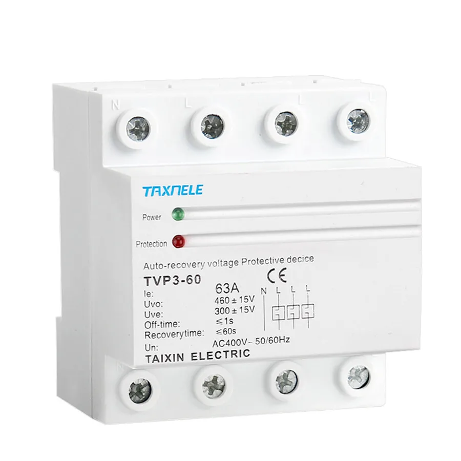 Трехфазное защитное реле для защиты от пониженного напряжения 60 А 63 380
