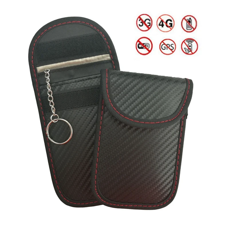 Car Key Signal Blocker Case Faraday Blocking Bag Fob Pouch Keyless RFID for Carbon Fiber Texture | Автомобили и мотоциклы