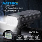 Фара велосипедная NKX8, 2021 лм, 8 светодиодный одов, перезаряжаемая через USB