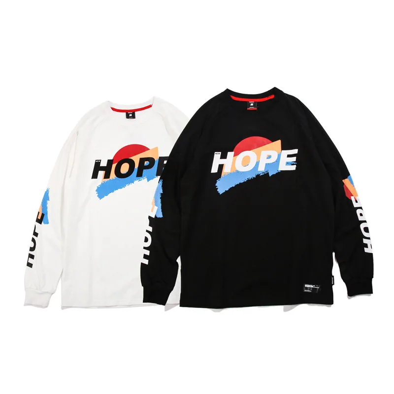 Ретро хип хоп мужские футболки с длинным рукавом полосатые принты уличная одежда