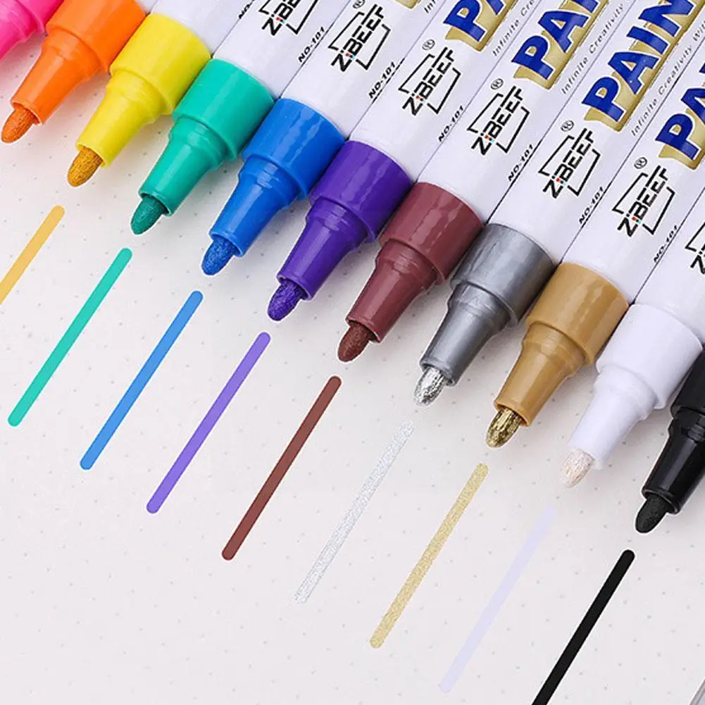 

1Pc Car Paint Pen Waterproof Car Wheel Tire Oily Painting Pen Mark Rubber CD Marker Permanent Paint Tyre Auto Tread Metal O7J3