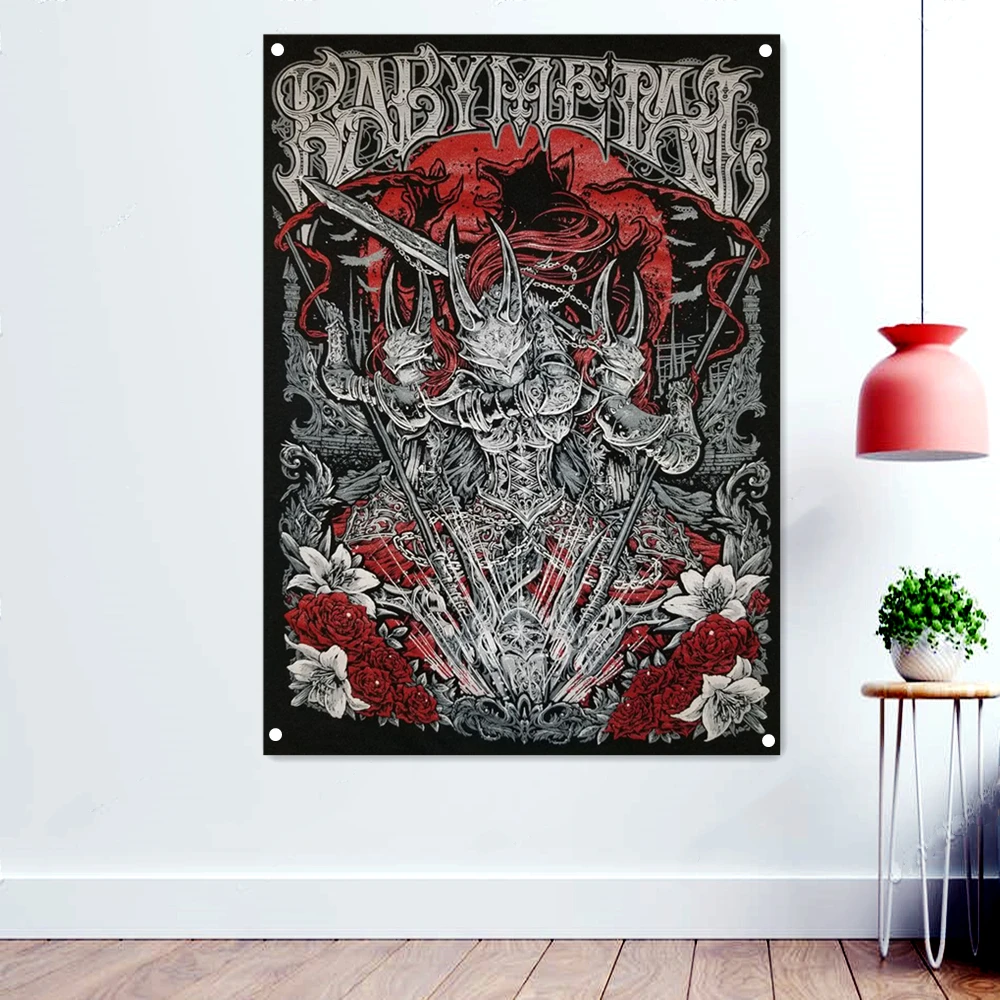 

Metal Baby Brutal Death Metal Artworks Banners Tapestry Dark Wall Art Background Hanging Cloth Rock Band Icon Poster Flag Mural