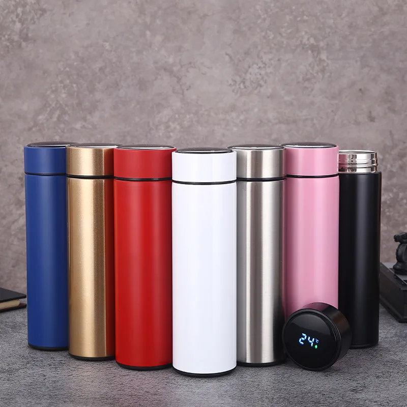 

500ML Thermos Bottle Smart 304 Stainless Steel Vacuum Water Cup Temperature Display Cup Business Gift in-Car Thermos