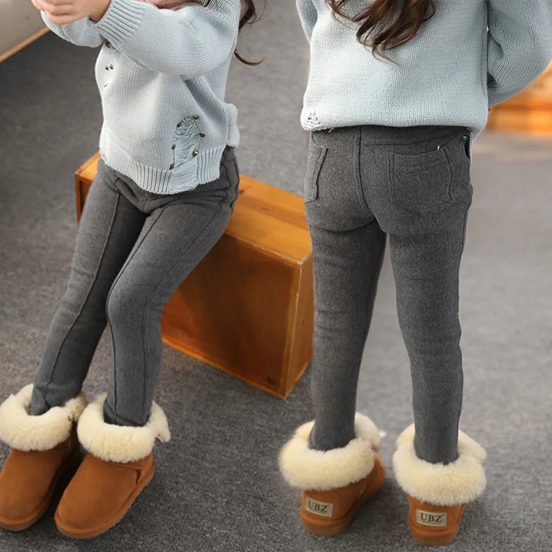 Autumn Winter Baby Girls Leggings Fleece Warm For Girl Fashion Kids Pants Clothing 3-10 Year | Мать и ребенок