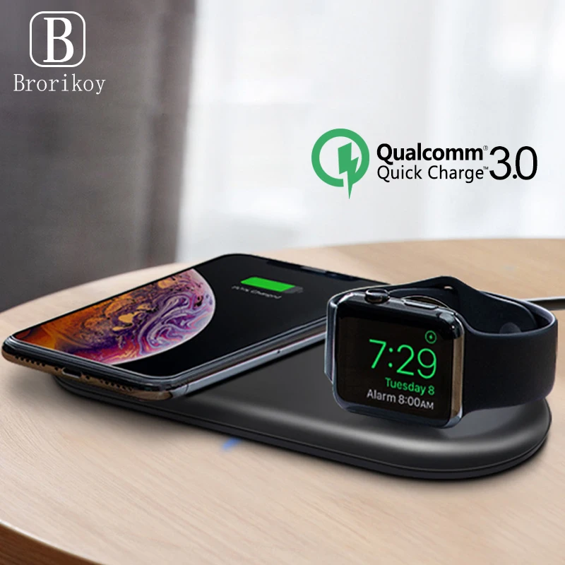 Беспроводное зарядное устройство Qi для часов Apple iWatch Series 5 4 3 2 1 QC 0 быстрая
