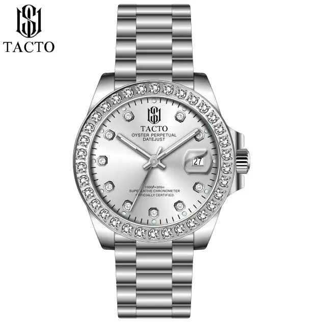 TAA-1 TACTO мужские классические часы, повседневные японские кварцевые бизнес-часы, аналоговый циферблат с календарем, браслет из нержавеющей стали - Цвет: TAA-1