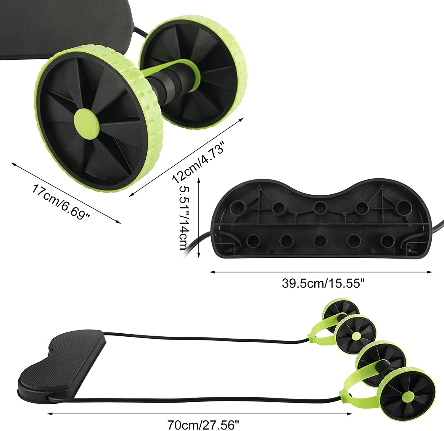 

AB Wheels Roller Stretch Elastic Abdominal Resistance Pull Rope Home Fitness Body Muscle Trainer Gym Exercise Fitness Equipment