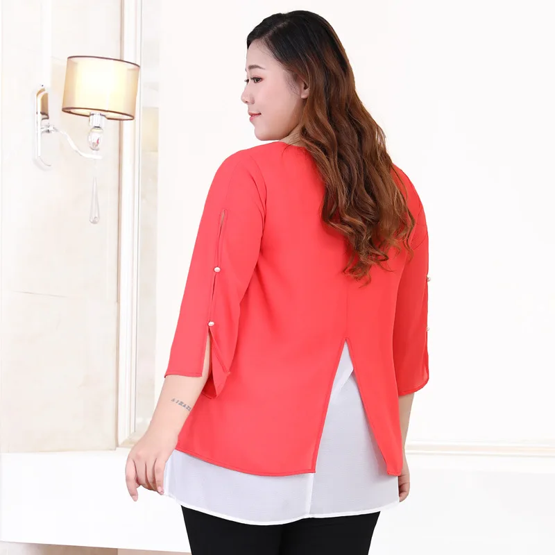Блузка женская в офисном стиле свободного покроя 10xl/9xl/8xl|Блузки| |