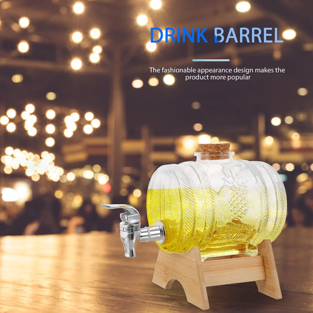 

2 Sets of Glass Bucket Retro Sealed Drinking Dispenser with Lid