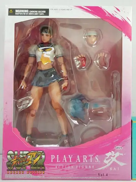 

Play Arts 27cm Game Street Character Fighting Sakura Articulated Action Figures Super Movable Joints Model Toys