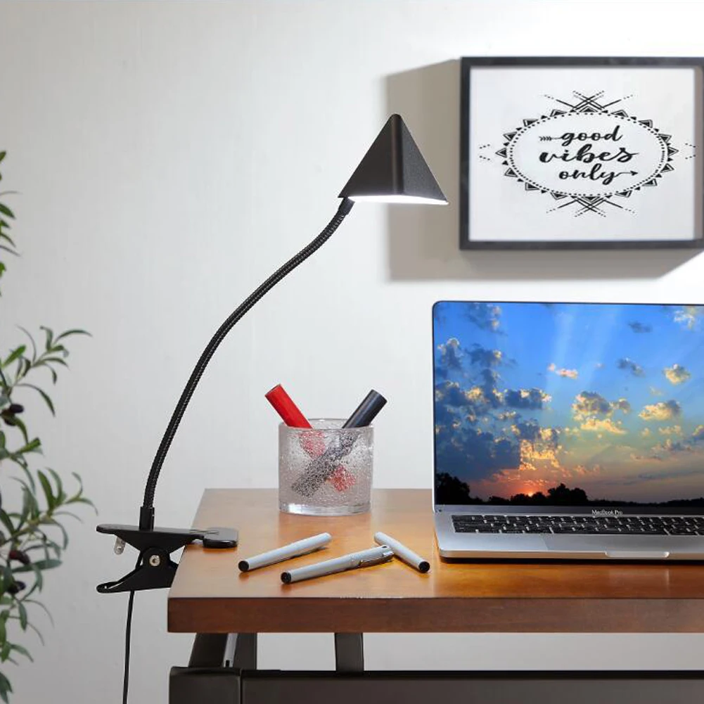 Светодиодный настольная лампа зажим с гибким поворотным кронштейном и зажимом