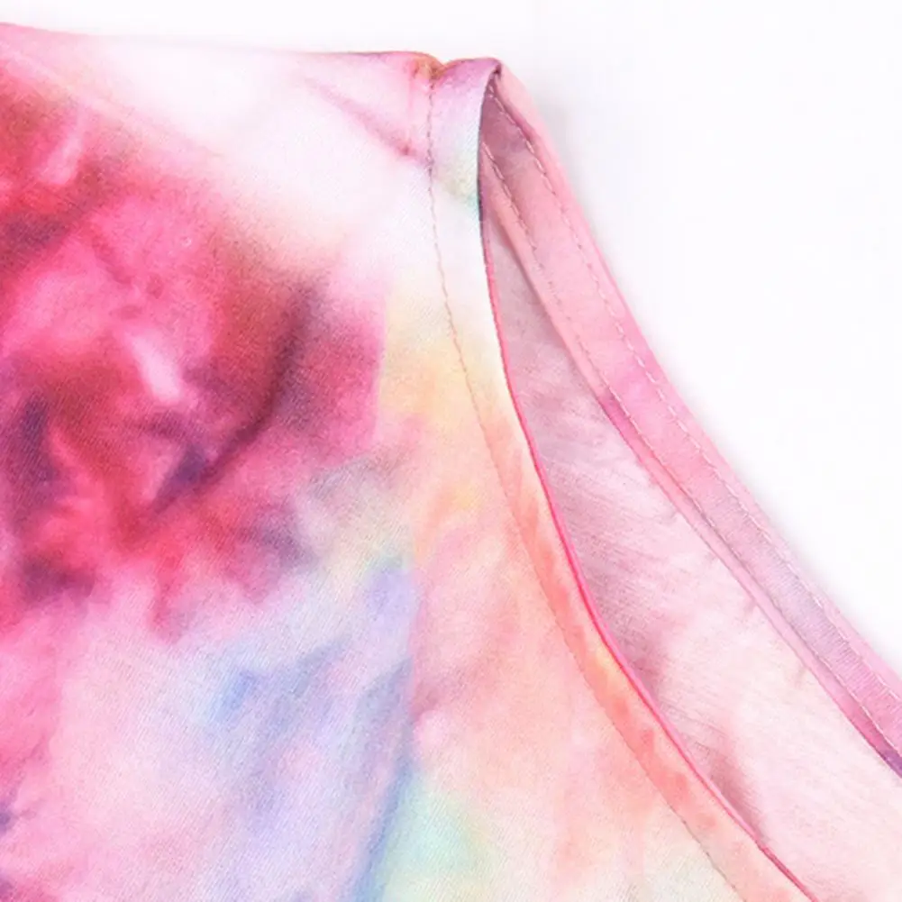 

Top Ladies T-shirt Ladies Casual T-shirt Tie Dye Printed Strapless Long Sleeve Loose T-shirt Pullover