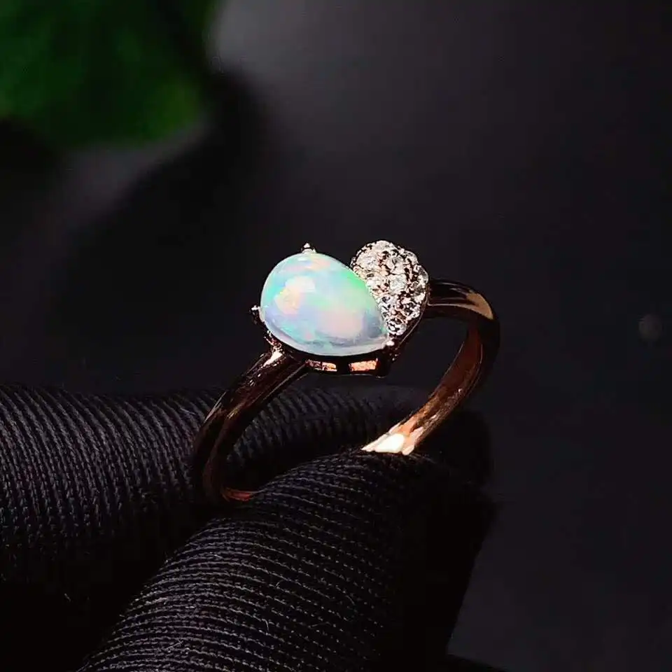 Natural Real Opal jewelry set 925 sterling silver 1pc opal ring 2pcs earring | Jewelry Sets
