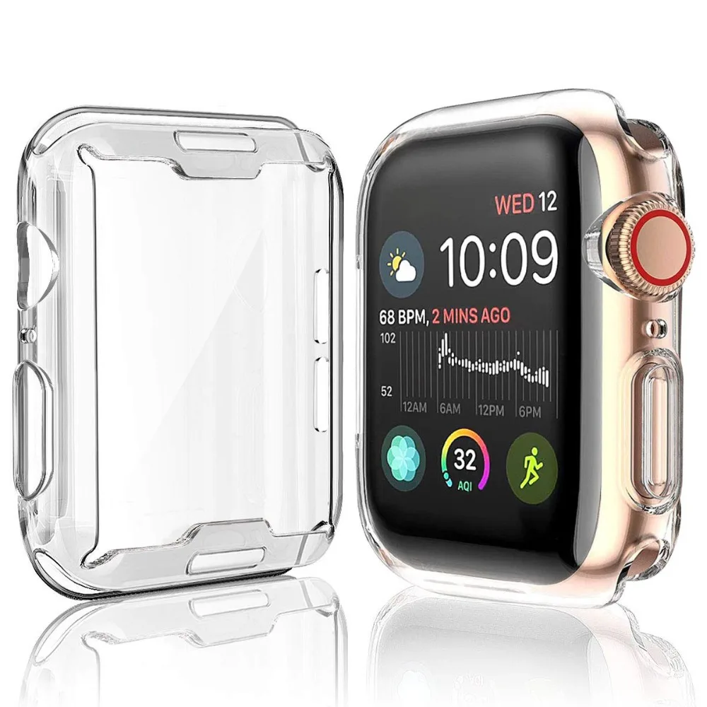 Чехол для часов Apple watch 4 3 2 1 42 мм 38 мм мягкий 360 тонкий чистый ТПУ защитный чехол s для iWatch series 4/3/2/1 44 мм 40 мм
